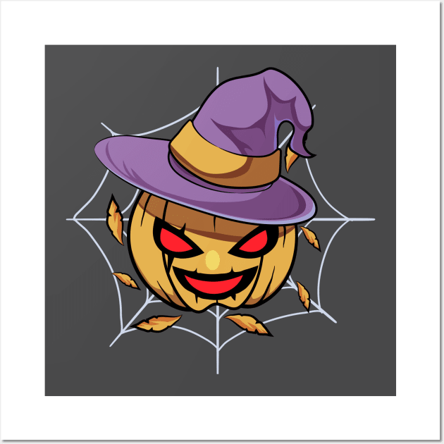 Pumpkin Witch Wall Art by DionArts